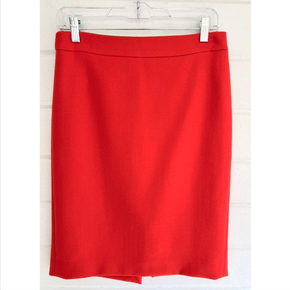 J.CREW No.2  Pencil Skirt in Double Serge Wool - Red - 4 - Picture 3 of 12